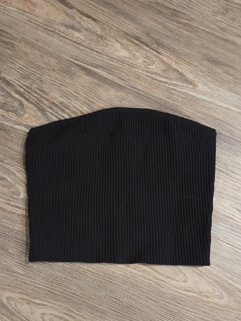 Forever 21 Black Ribbed Strapless Crop Top